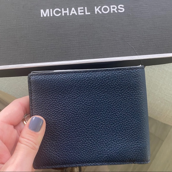 Michael Kors Navy Pebbled Leather Bifold Wallet - Picture 6 of 6